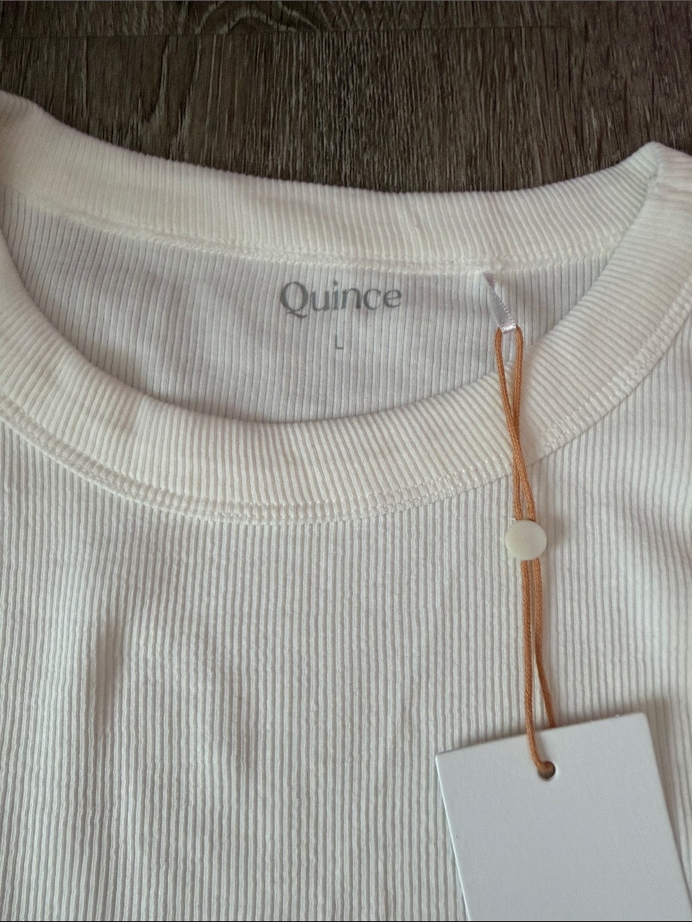 NWT Quince Organic Cotton Micro-ribbed Cropped Cut-away Tank Top White Size L - Picture 2 of 2